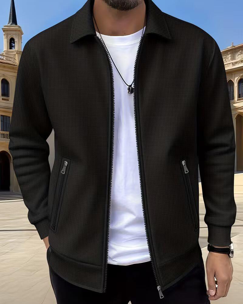 Dorian | Men's Textured Zip-Up Bomber Jacket