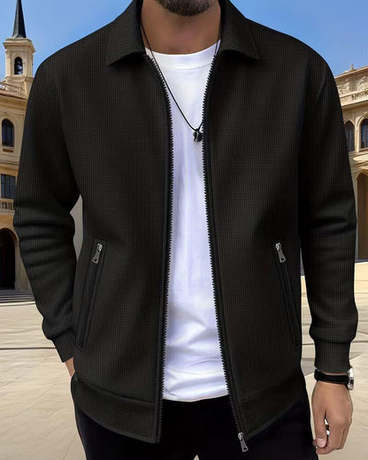 Dorian | Men's Textured Zip-Up Bomber Jacket