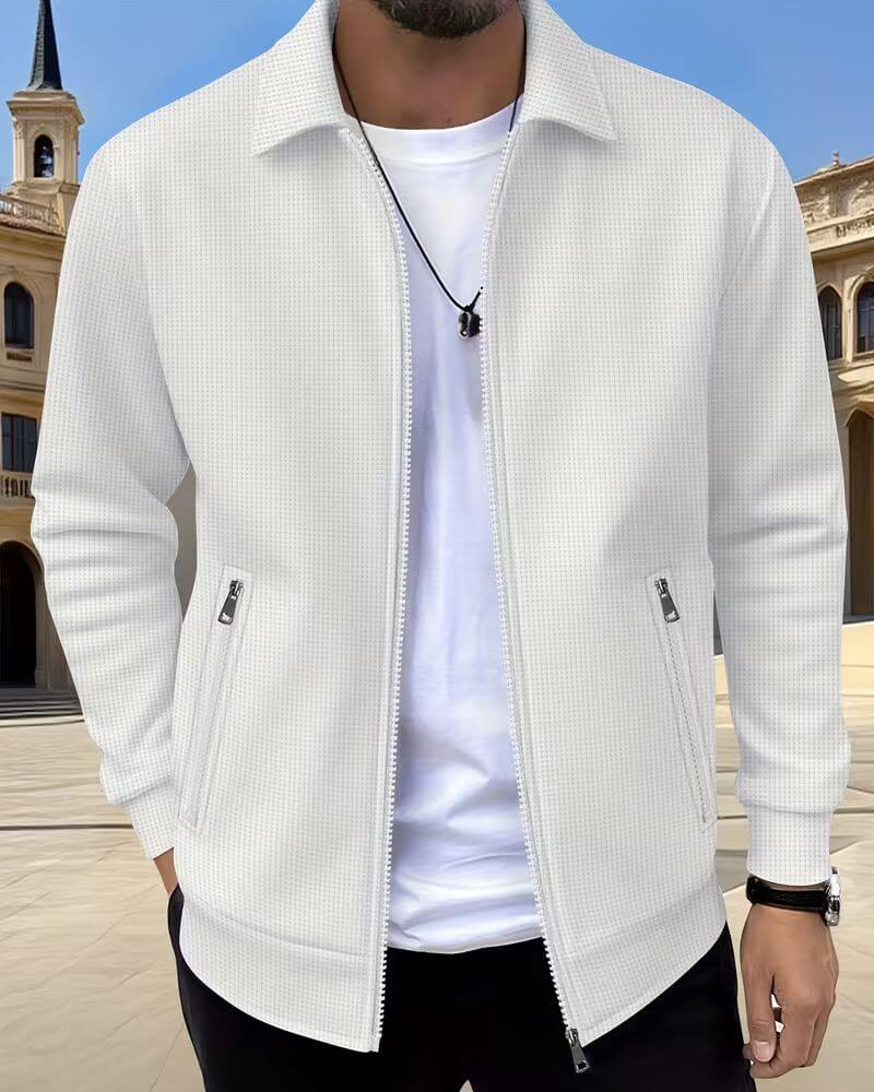 Dorian | Men's Textured Zip-Up Bomber Jacket