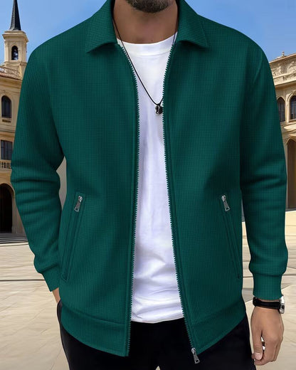 Dorian | Men's Textured Zip-Up Bomber Jacket