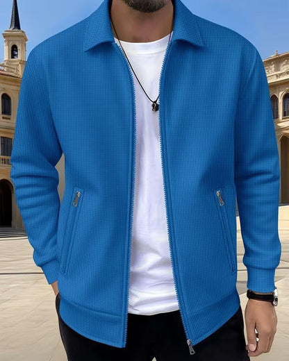 Dorian | Men's Textured Zip-Up Bomber Jacket