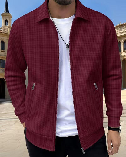 Dorian | Men's Textured Zip-Up Bomber Jacket