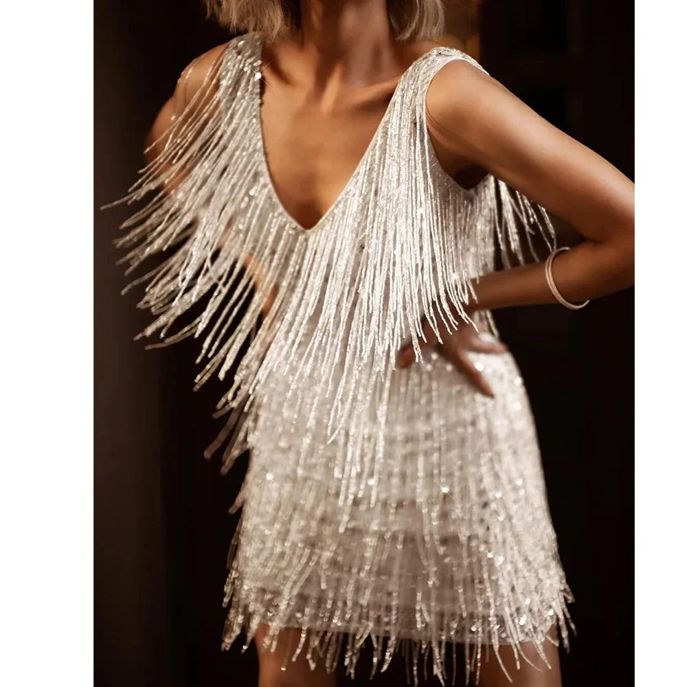 Seraphina | Women's Fringe Sequin Cocktail Party Mini Dress