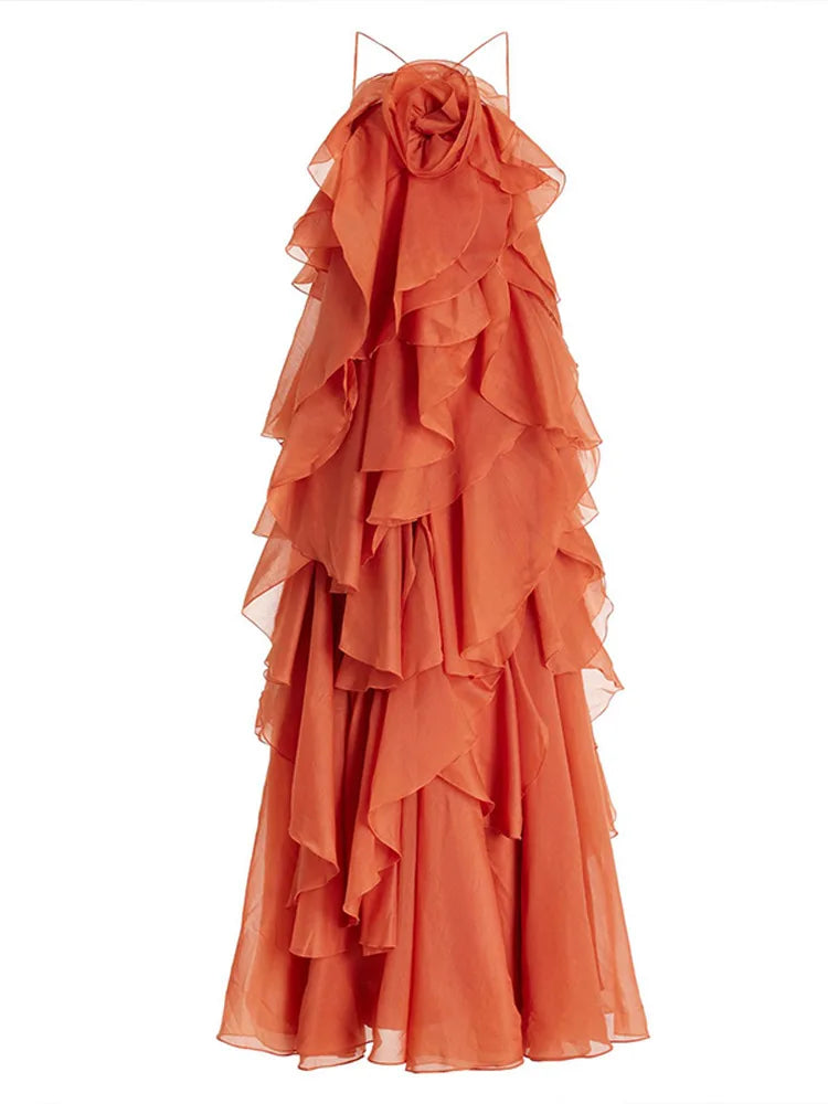 Vera | Women's Layered Ruffle Floral Strapless Maxi Dress