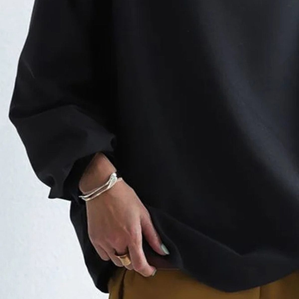 Marlbeth | Women's High-Neck Draped Long Sleeve Top