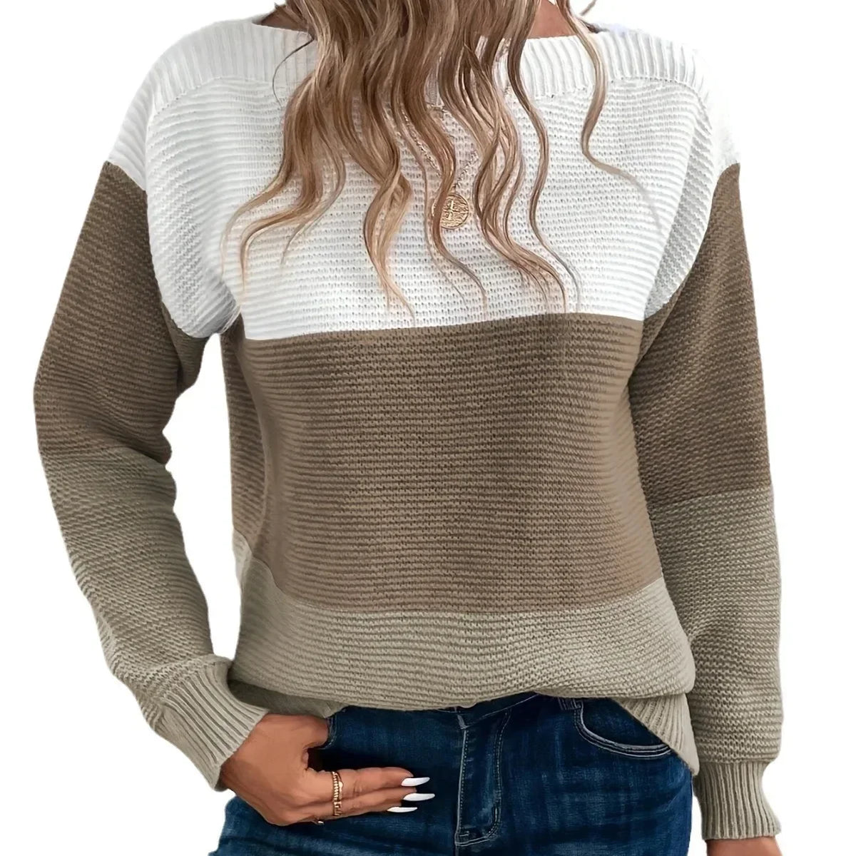 Rosanna | Women's Color Block Chunky Knit Pullover Sweater