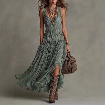 Delaney | Women's Tiered Boho Flowy Maxi Dress