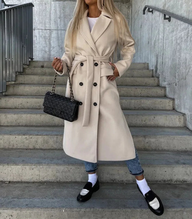 Beatrix | Women's Long Lapel Button Front Wool Coat