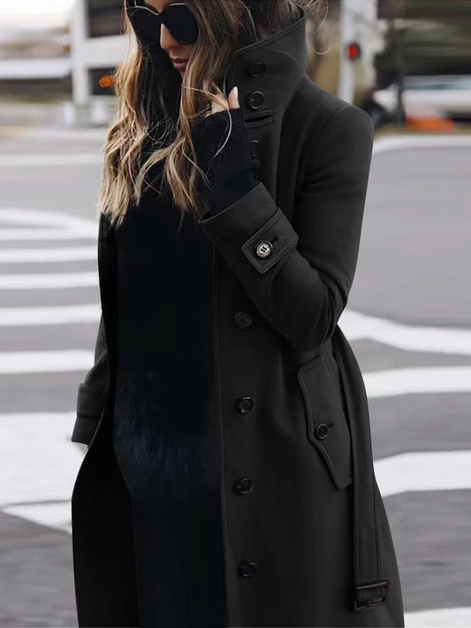 Thora | Women's Winter Single-Breasted Wool Long Coat