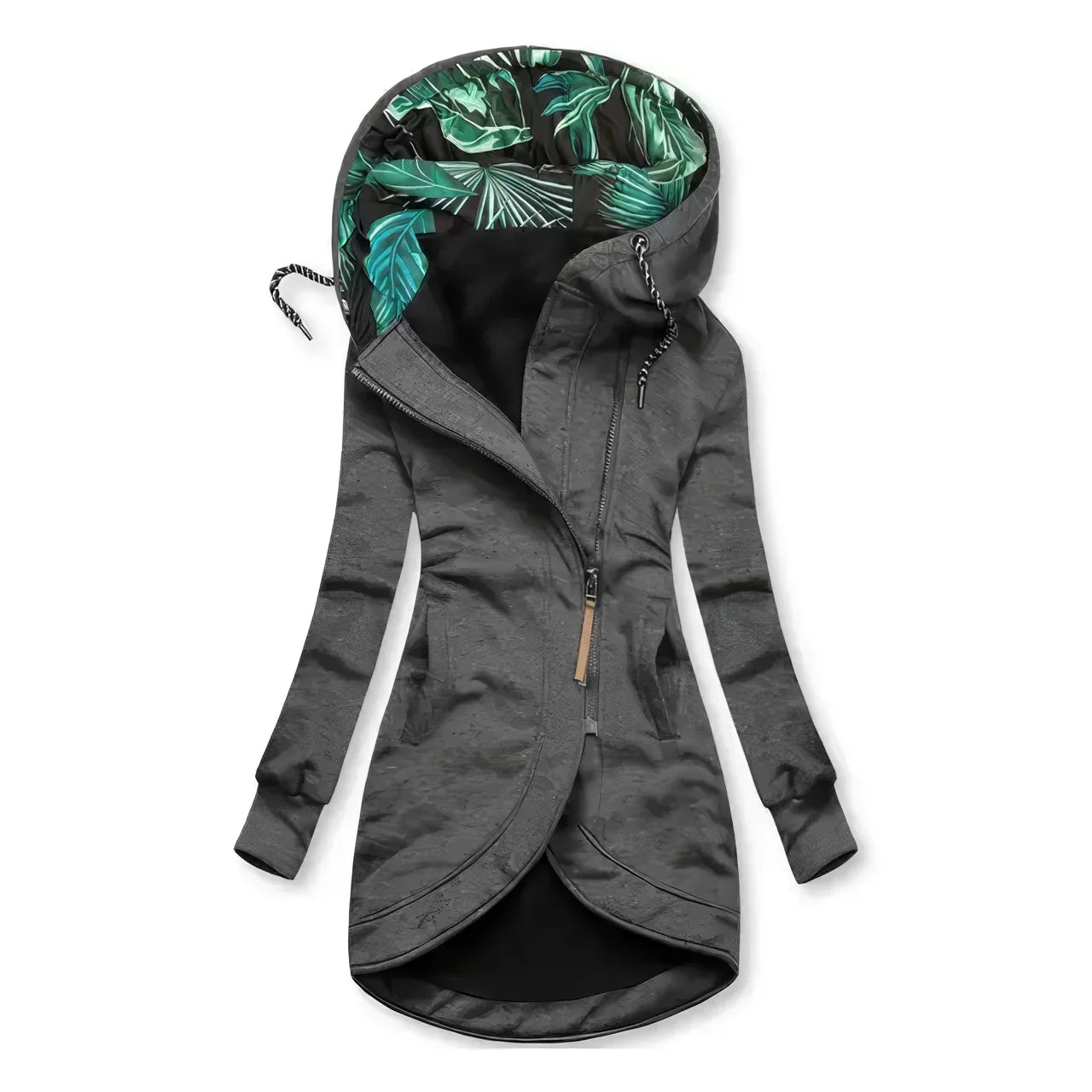 Marisol | Women's Hooded Longline Zip-Up Jacket