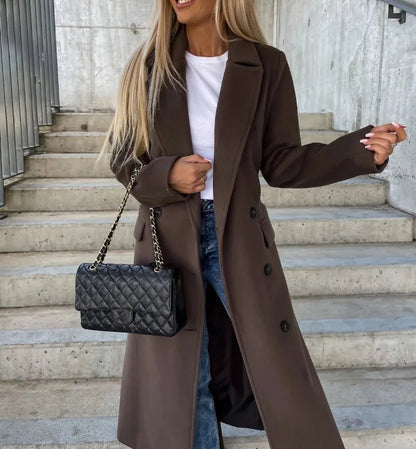 Beatrix | Women's Long Lapel Button Front Wool Coat