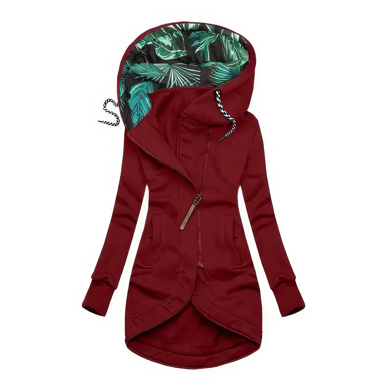 Marisol | Women's Hooded Longline Zip-Up Jacket