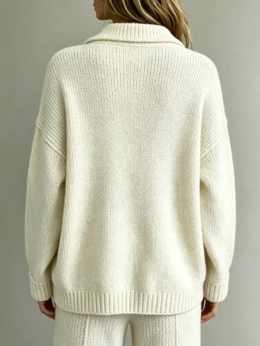 Wrenwood | Women's Button Neck Polo Collar Knit Sweater