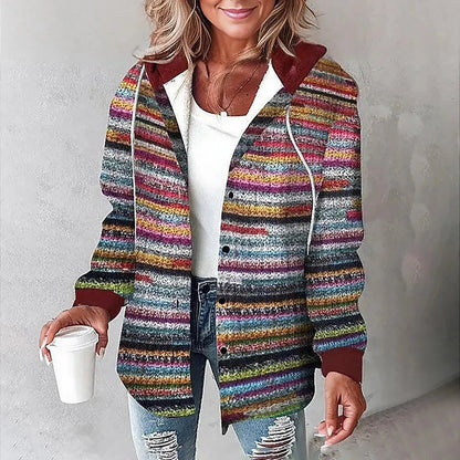 Brenna | Women's Plaid Hooded Cozy Overshirt Jacket