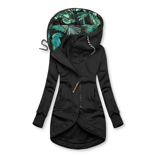 Marisol | Women's Hooded Longline Zip-Up Jacket