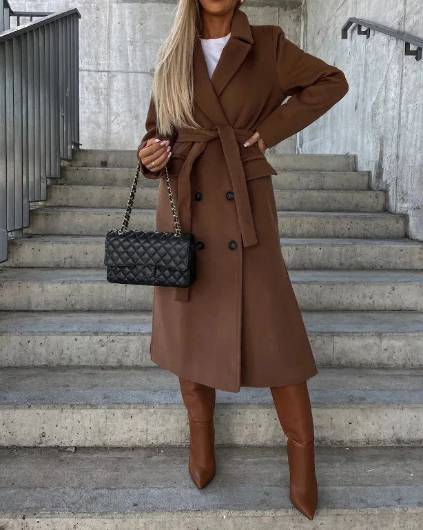 Beatrix | Women's Long Lapel Button Front Wool Coat