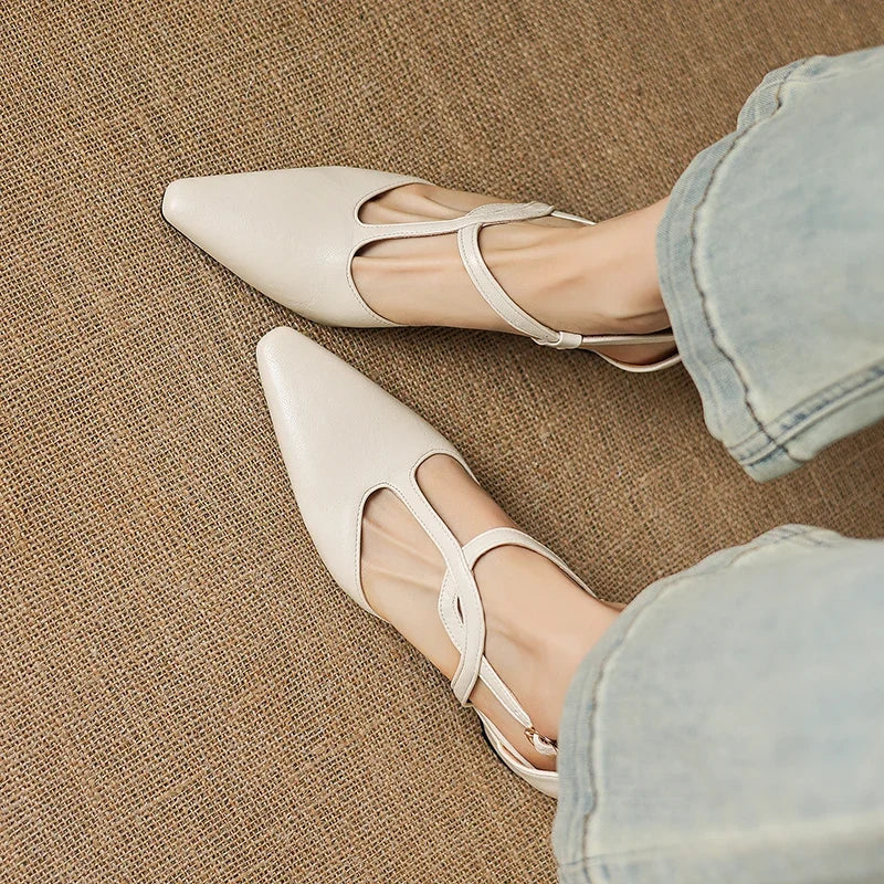 Verabel | Women's Pointed Toe Crossover Strap Block Heel Mary Jane