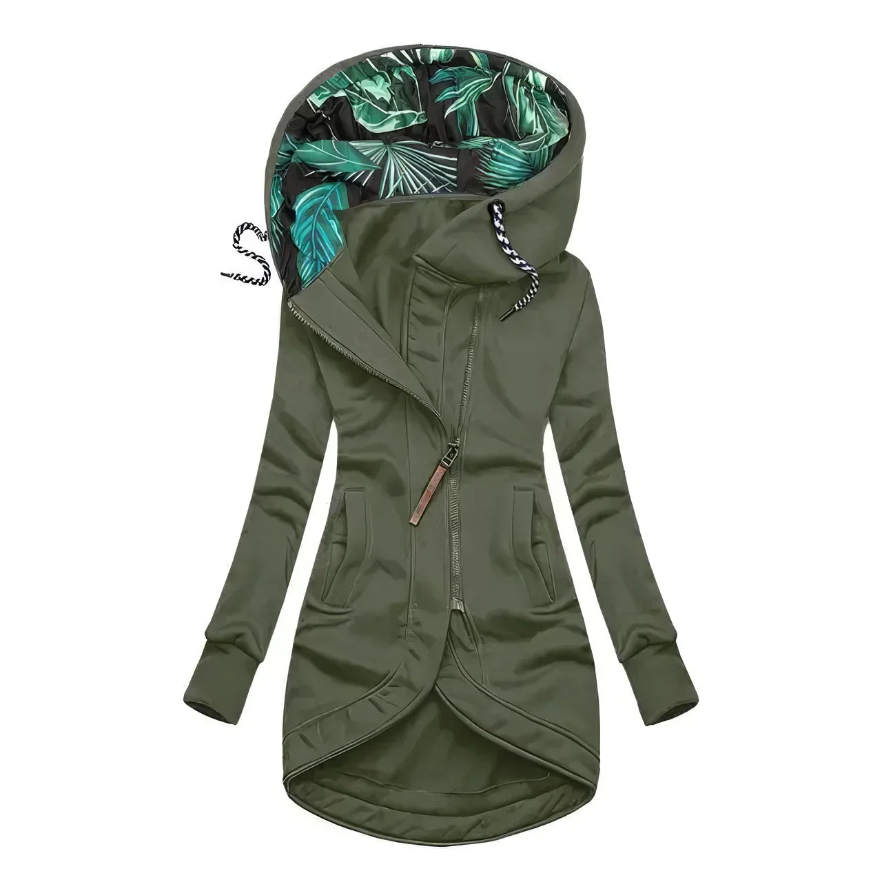 Marisol | Women's Hooded Longline Zip-Up Jacket