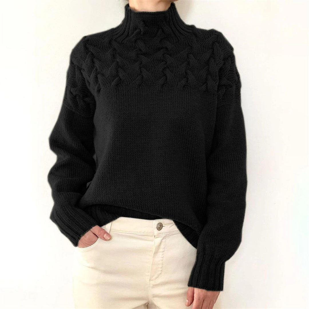 Wynlee | Women's Oversized Cable Knit Turtleneck Winter Sweater