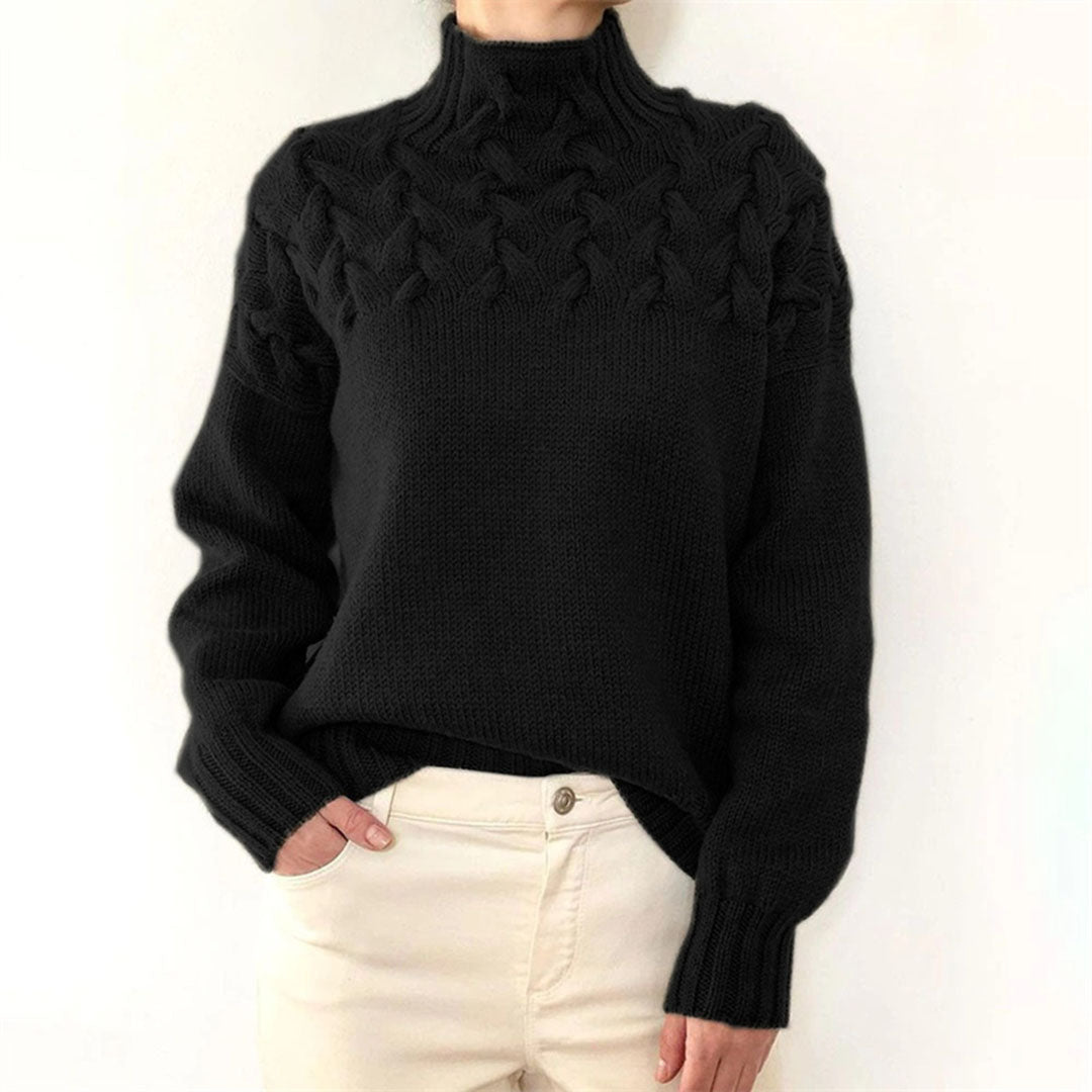 Wynlee | Women's Oversized Cable Knit Turtleneck Winter Sweater