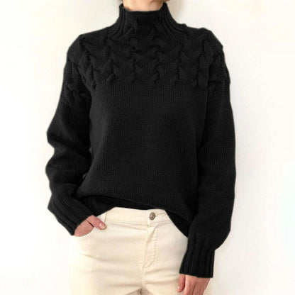 Wynlee | Women's Oversized Cable Knit Turtleneck Winter Sweater