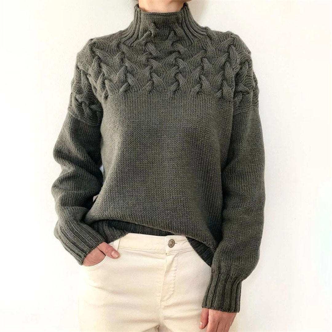 Wynlee | Women's Oversized Cable Knit Turtleneck Winter Sweater