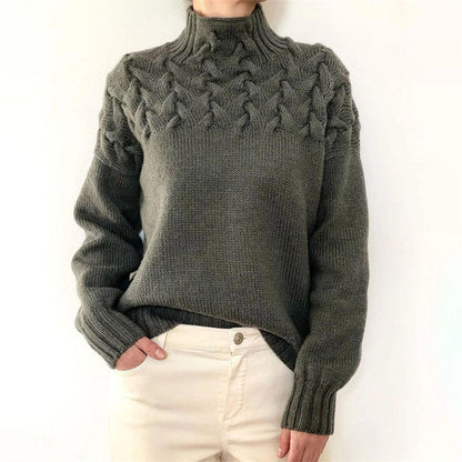 Wynlee | Women's Oversized Cable Knit Turtleneck Winter Sweater