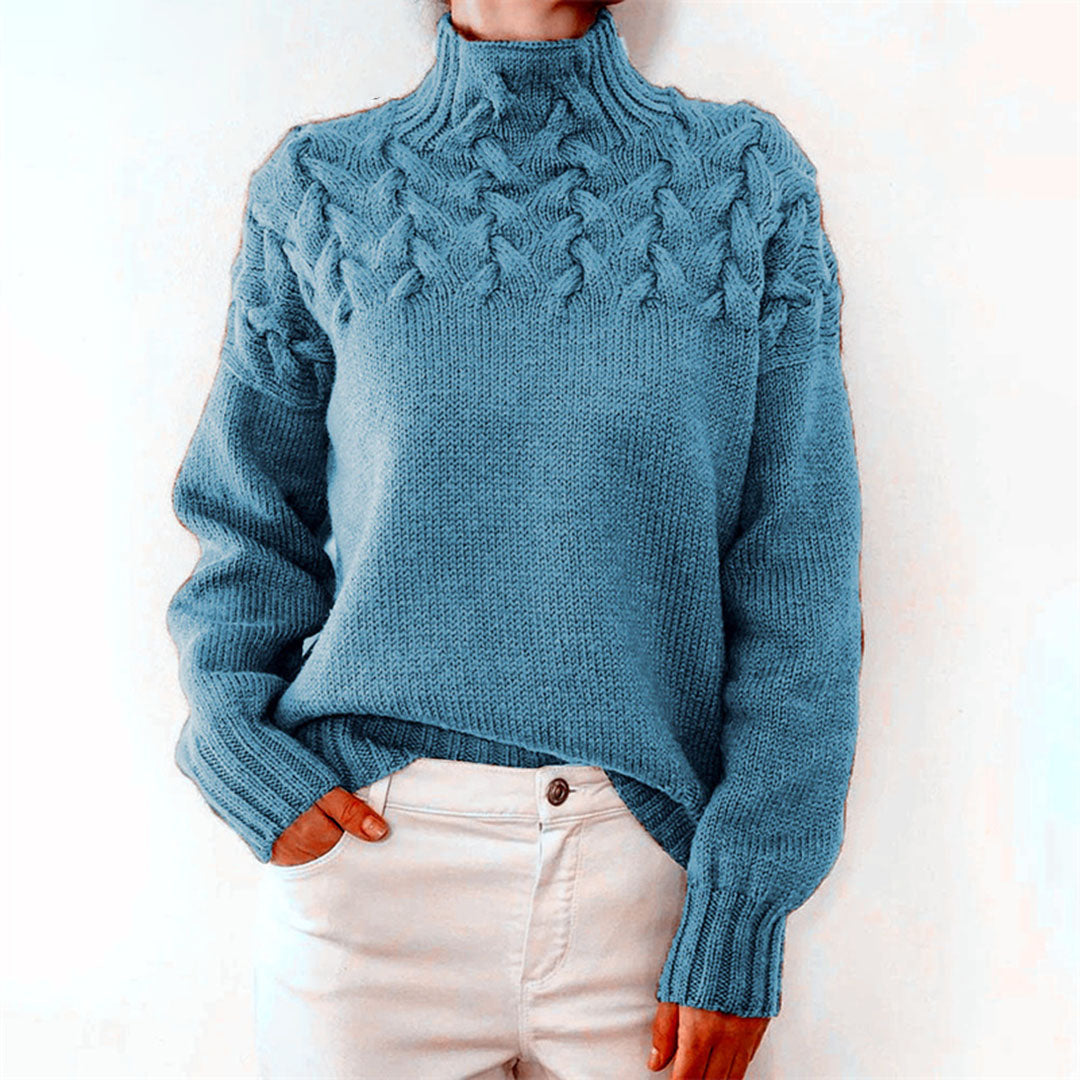 Wynlee | Women's Oversized Cable Knit Turtleneck Winter Sweater