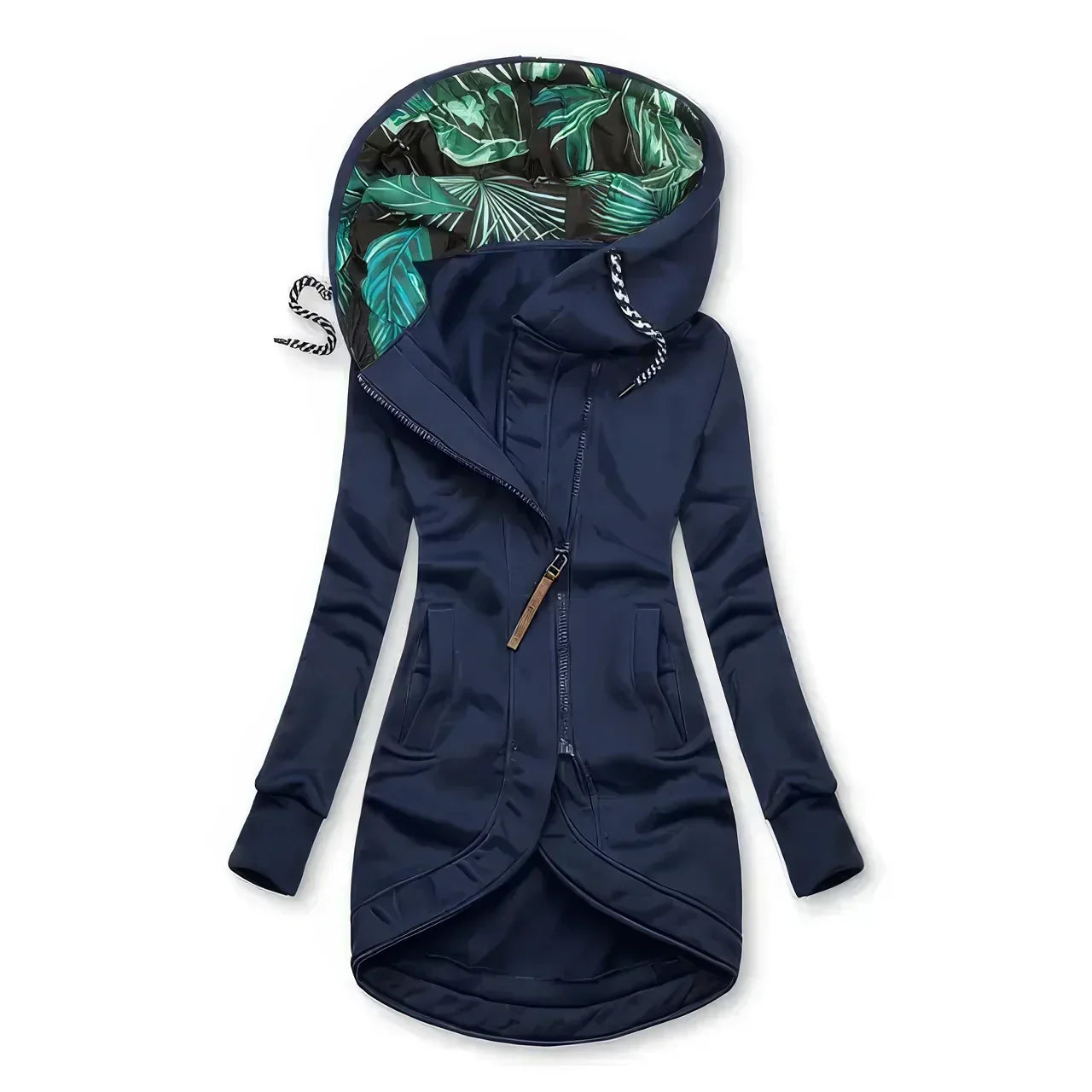 Marisol | Women's Hooded Longline Zip-Up Jacket