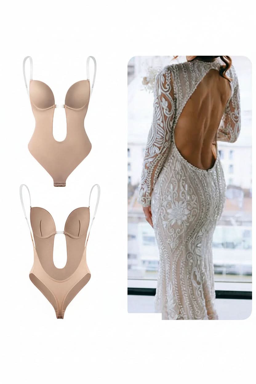 Lorelei | Women's Seamless Backless Plunge Shaping Bodysuit