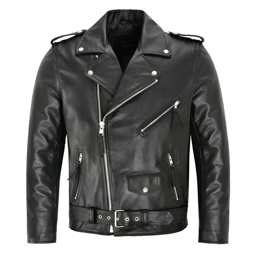 Ryland | Men's Biker Belted Moto Leather Jacket