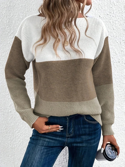Rosanna | Women's Color Block Chunky Knit Pullover Sweater
