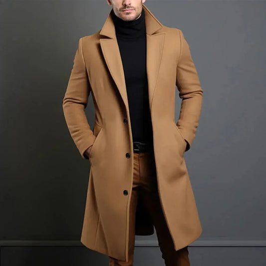 Emmett | Men's Wool Blend Single-Breasted Notch Lapel Long Coat