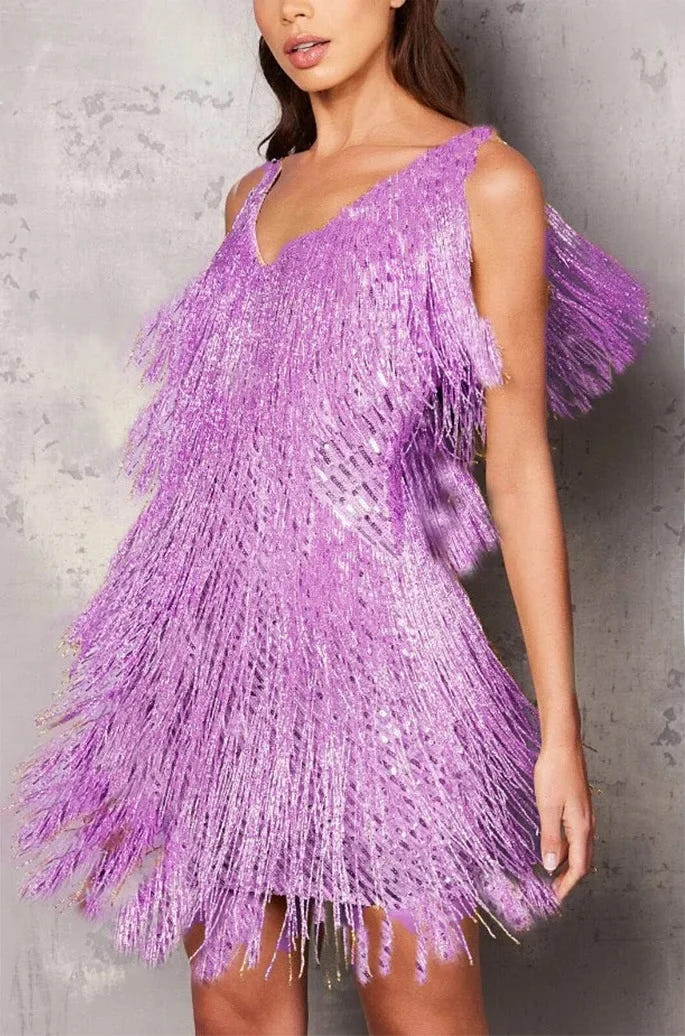 Seraphina | Women's Fringe Sequin Cocktail Party Mini Dress