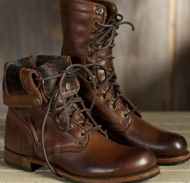 Harlow | Women's Lace-Up Combat Mid-Calf Boot