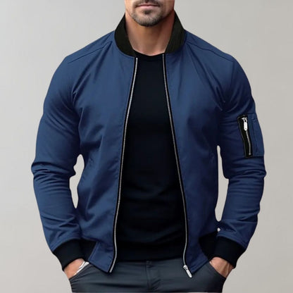 Griffin | Men's Slim Fit Zip-Up Casual Bomber Jacket with Pockets