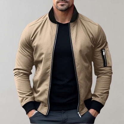 Griffin | Men's Slim Fit Zip-Up Casual Bomber Jacket with Pockets