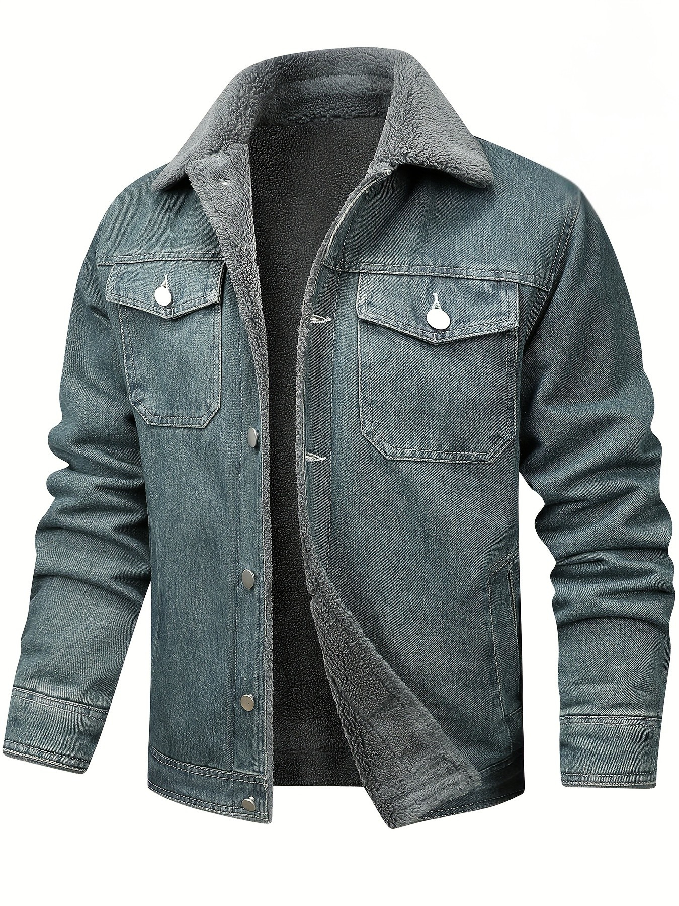 Draven | Men's Warm Fleece Lined Washed Denim Winter Jacket