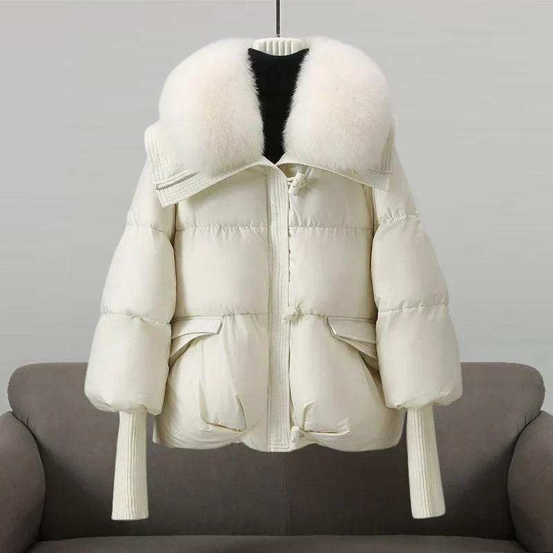Ingram | Women's Oversized Faux Fur Collar Fluffy Hood Winter Puffer Jacket