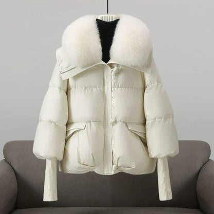 Ingram | Women's Oversized Faux Fur Collar Fluffy Hood Winter Puffer Jacket