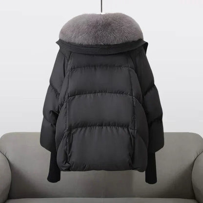Ingram | Women's Oversized Faux Fur Collar Fluffy Hood Winter Puffer Jacket