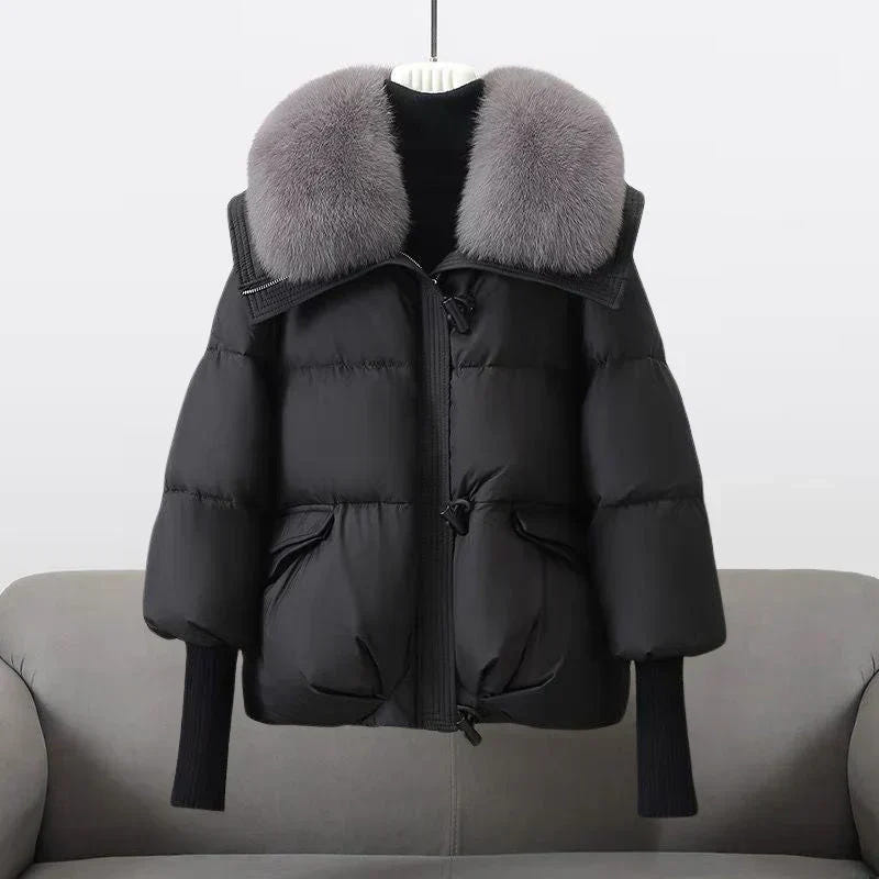 Ingram | Women's Oversized Faux Fur Collar Fluffy Hood Winter Puffer Jacket