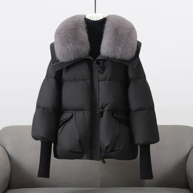 Ingram | Women's Oversized Faux Fur Collar Fluffy Hood Winter Puffer Jacket