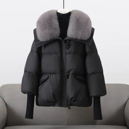 Ingram | Women's Oversized Faux Fur Collar Fluffy Hood Winter Puffer Jacket