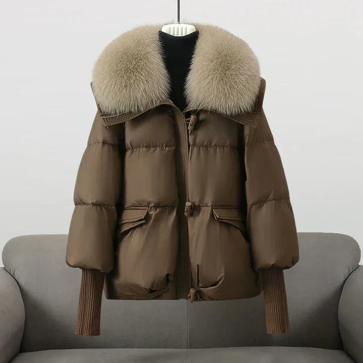 Ingram | Women's Oversized Faux Fur Collar Fluffy Hood Winter Puffer Jacket