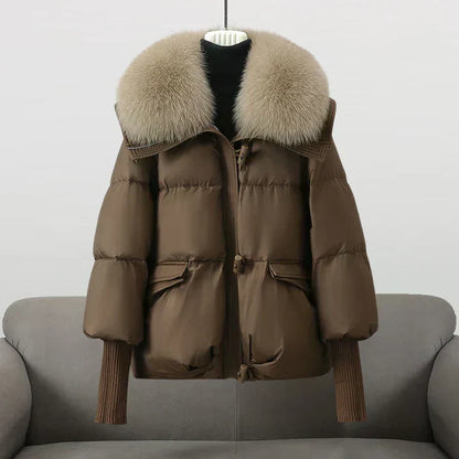 Ingram | Women's Oversized Faux Fur Collar Fluffy Hood Winter Puffer Jacket
