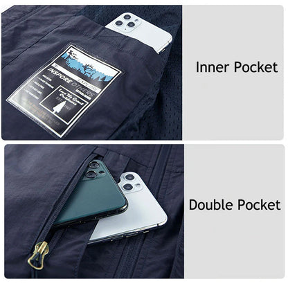 Rennock | Men's Utility Multi Pocket Zip Stand Collar Vest