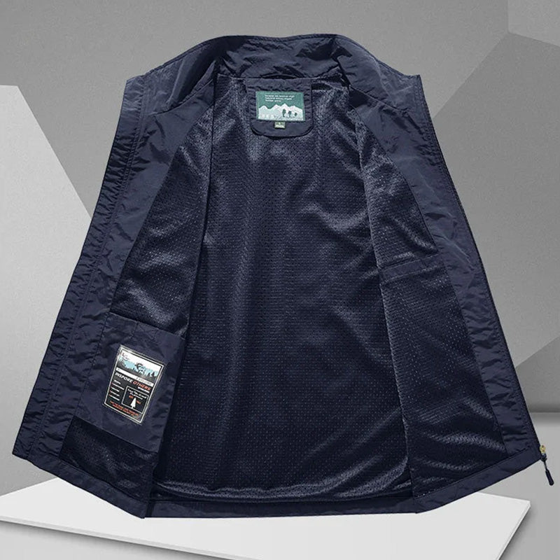 Rennock | Men's Utility Multi Pocket Zip Stand Collar Vest