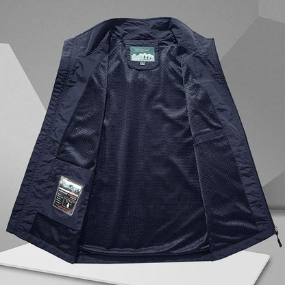 Rennock | Men's Utility Multi Pocket Zip Stand Collar Vest