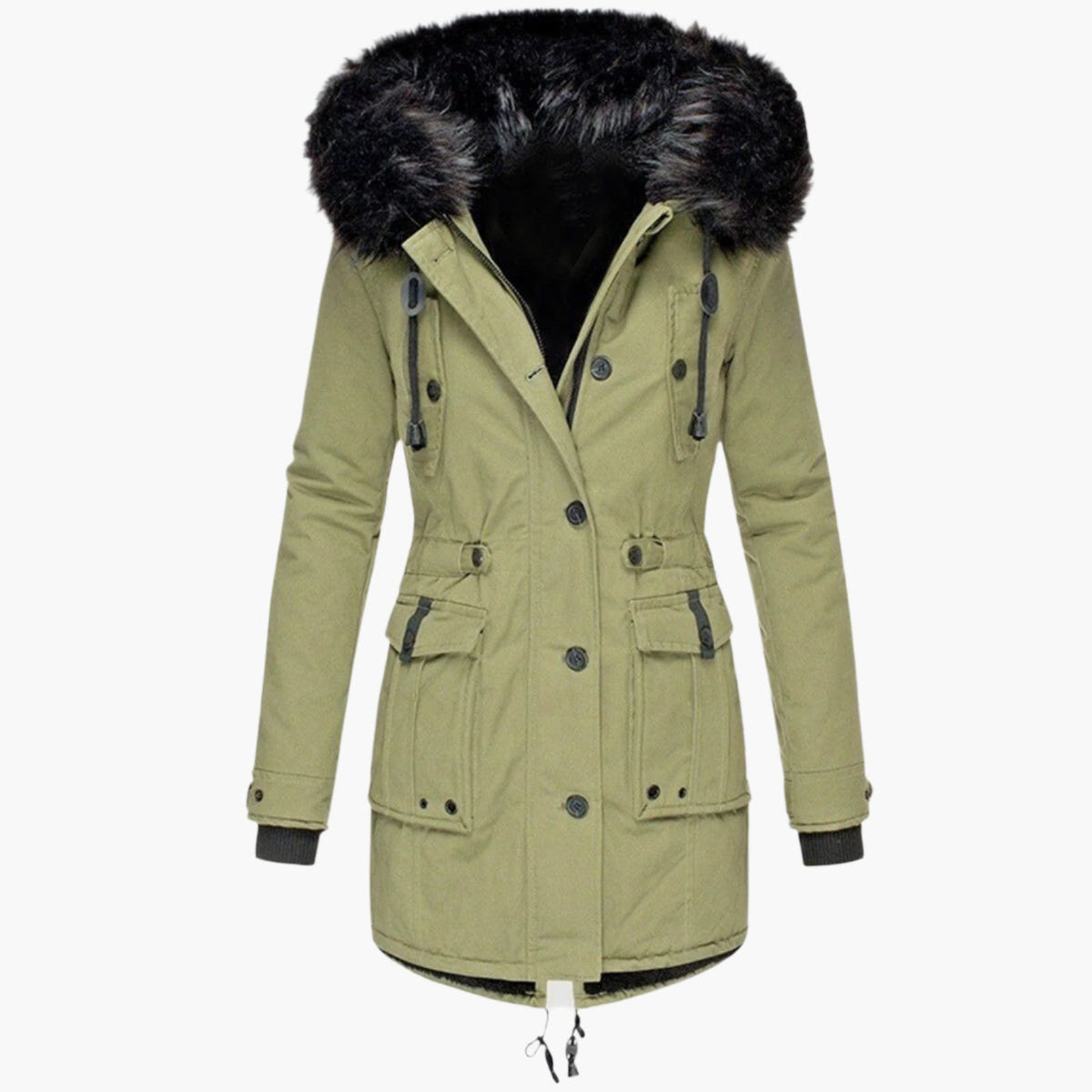 Solveiga | Women's Thick Hooded Faux Fur Winter Parka Coat